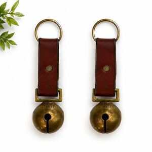 2 Antique Victoria Brass Crotal Jingle Bells No 21 & No 22  With Harness Straps